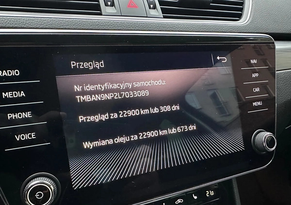 Skoda Superb cena 69999 przebieg: 248533, rok produkcji 2019 z Dobczyce małe 436